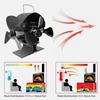 Fireplace Fan Three-headed Fireplace Fan Home Heating Aluminum Alloy Black Color Compact Size Efficient Heat Distribution