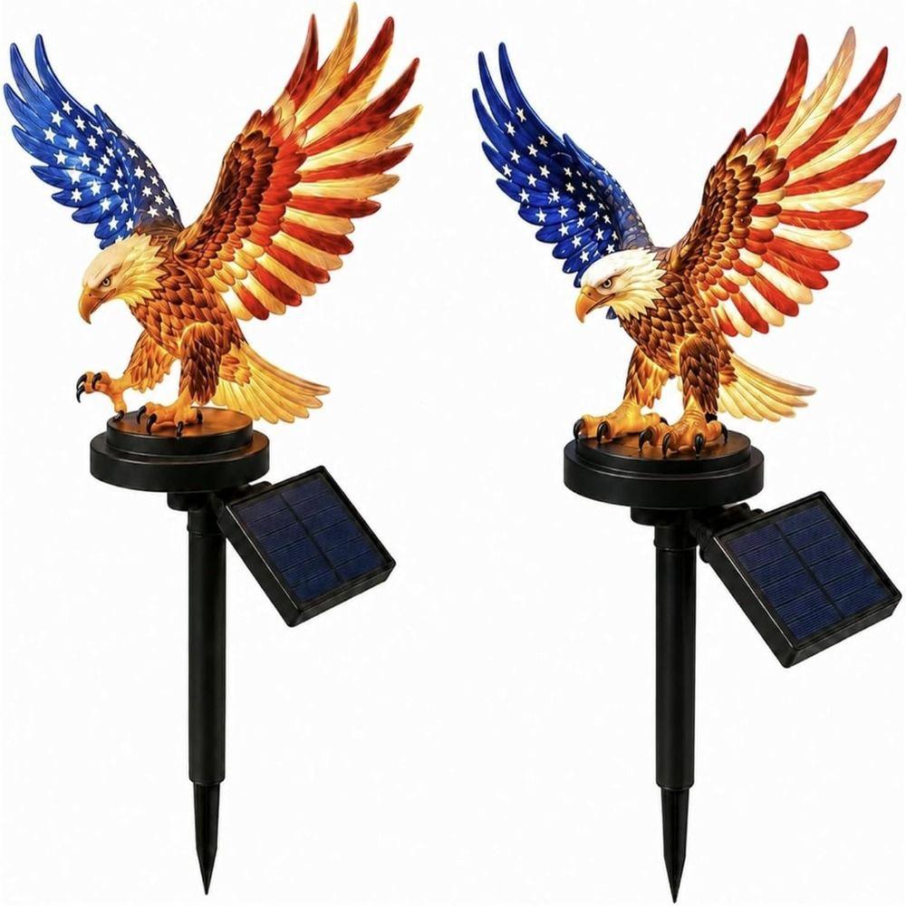 UV Resistant Solar Eagle Light LED Lighting Solar Garden Light Patriotic Eagle Statue Garden Decor