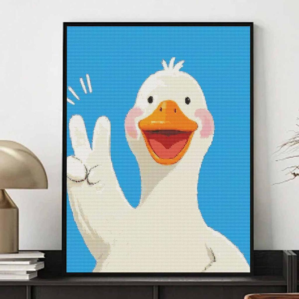 Premium 5D Diamond Painting Kits HappyDuck Full Round Drill Rhinestone Art Cross Stitch Home Decor Wall Art Gift