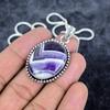 Chevron Amethyst Gemstone 925 Sterling Silver Jewelry Pendant 1.89" M-2903
