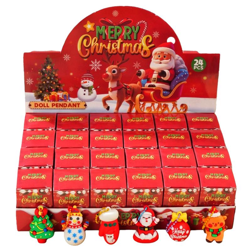 

24 Pcs Christmas Themed Party Key Ring Gift Pack Surprise Box Suitable As Christmas Gift Party Gift Best For Christmas красный