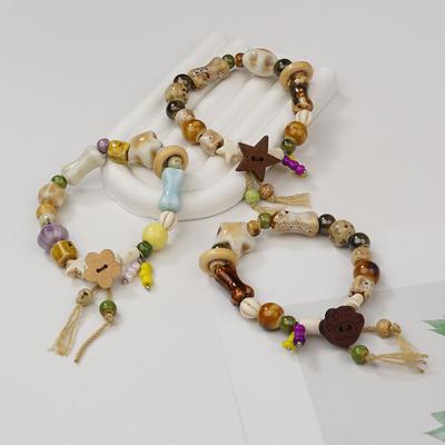 Ceramic Versatile Cat Claw Literary Gift Antique Beaded Small Fresh Bracelet