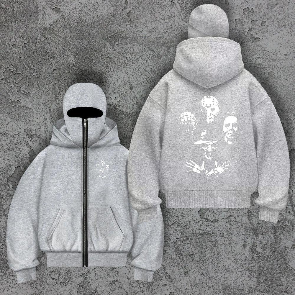 Trendy Brand Velvet Double Hat Unique Design Hooded Sweatshirt for Autumn and Winter, New Unisex Loose Y2K Sweatshirt