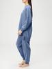 Gunze Tuche Long Sleeve and Pants with Fleece Size L Women's Lining, Blue-Grey,