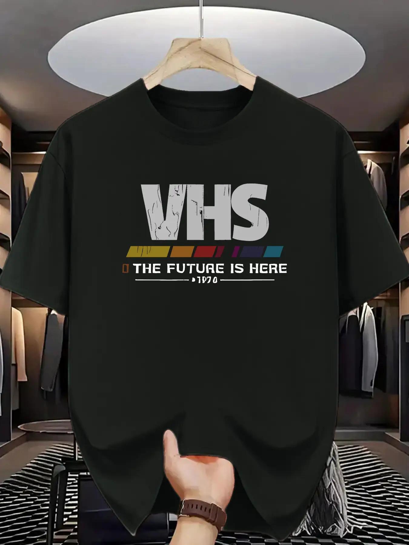 

Men S Vintage VHS Graphic T-Shirt- Future Is Here 1980S Movie Design XXXXL