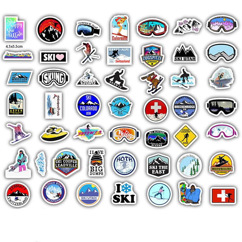 10 30 50Pcspack Ski Stickers Waterproof Skateboard Motorcycle Guitar Luggage Laptop Bicycle Sticker Kids Toys