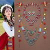 Bohemian Retro Necklace & Earrings Set: Ethnic Tibetan Style Forehead Ornament