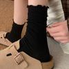 26 New Fungus Lace Medium Tube Socks Women'S Spring And Summer Thin Solid Color Mesh Breathable Stacking Socks Versatile Boneless Cotton Socks