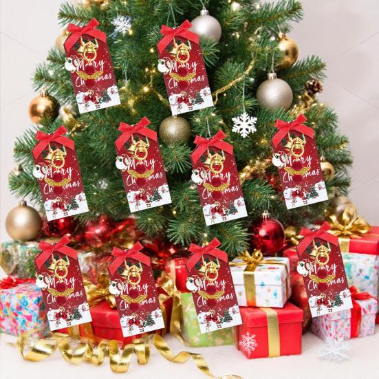 24 Christmas Angel Keychain Party Favors Set Red Organza Bag Gift Box Xmas Decorations Supplies Gift Tree Pendant Decoration