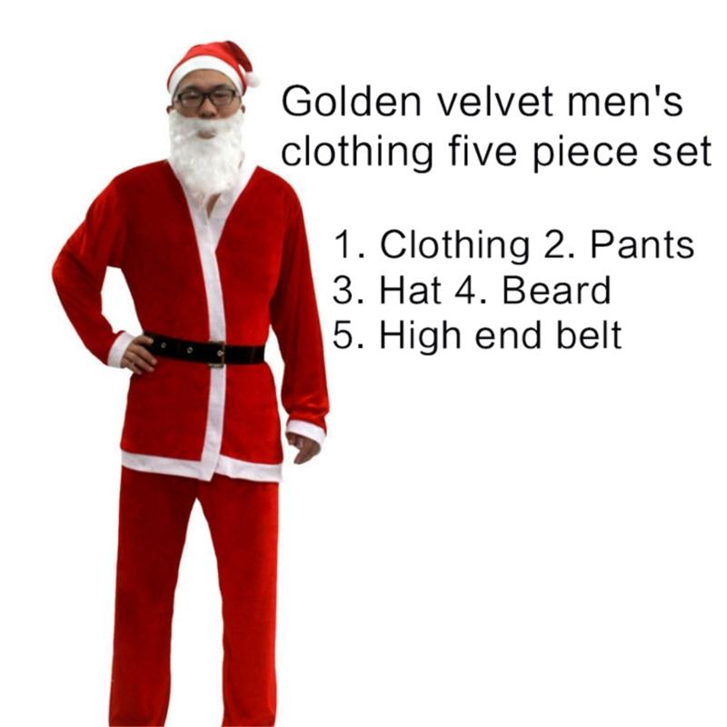 Santa Suit Christmas Santa Clauses Costume for Men Women Adults 3/4/5/6/7 Santa Costume Outfits Funny Santa Bear Hat