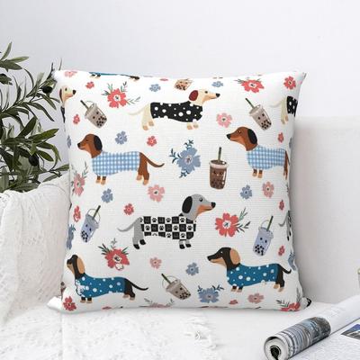 Federe Cuscino Bassotto Cani di Natale Copricuscino Animale Fantastica Federa Decorativa in Poliestere per Casa 18x18