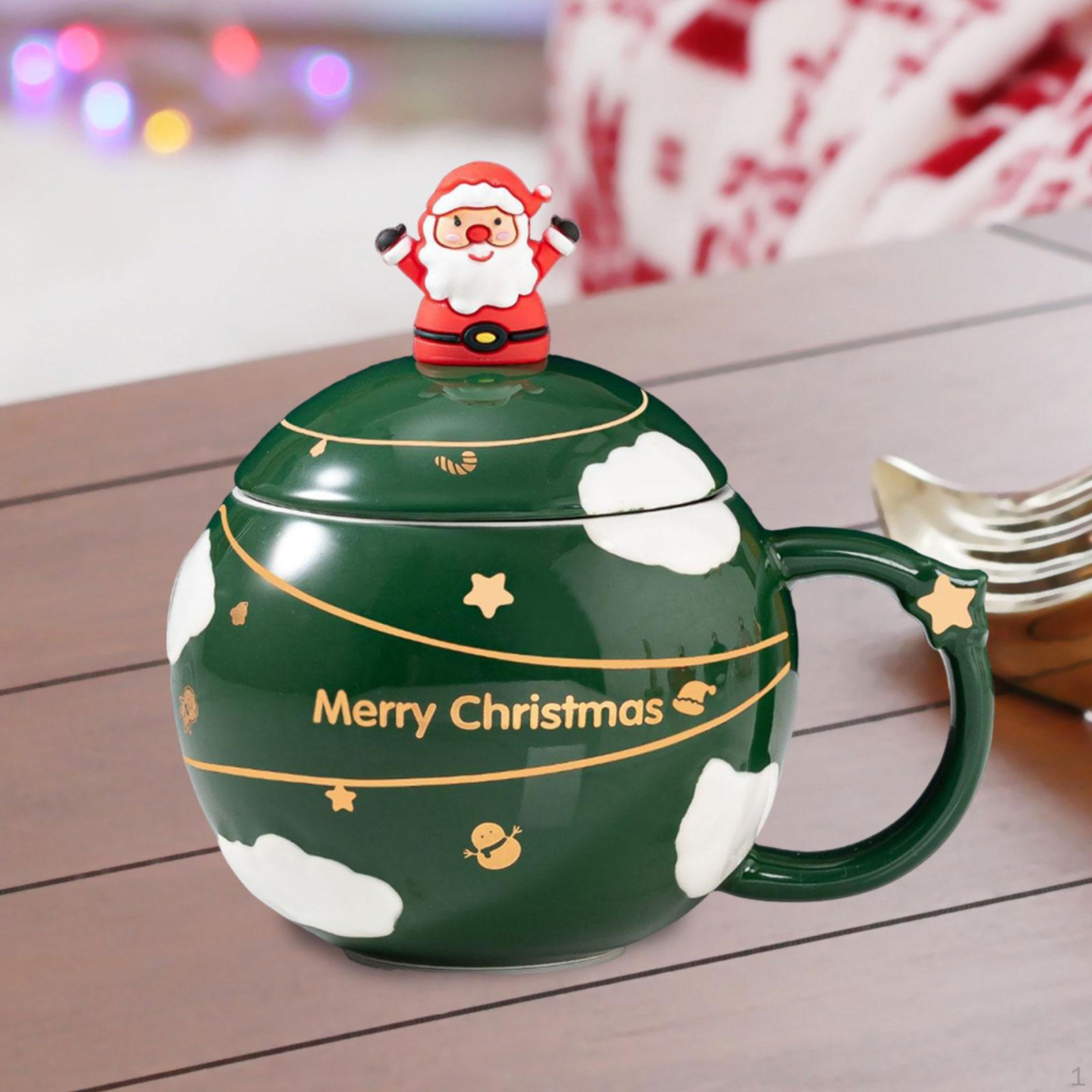 

Керамическая рождественская кружка для кофе и молока, забавная посуда для питья, милая рождественская кружка