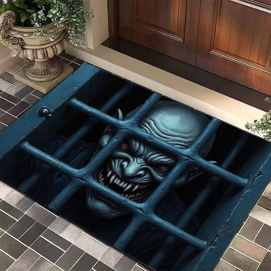 Halloween Clown Door Mat Horror Movie Clown Halloween Area Rug Indoor Outdoor Welcome Doormat for Home Entrance Decor