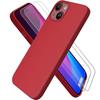 Case - Protective Cover - iPhone 15 Plus - Soft TPU - 2 Tempered Glasses - Matte Red