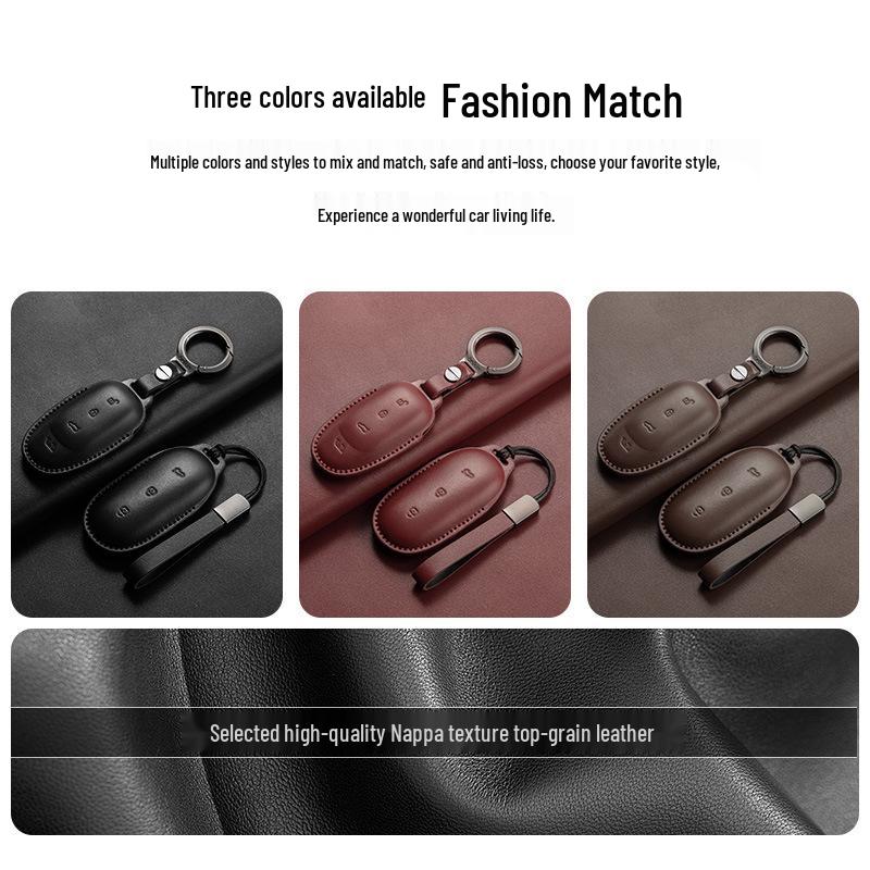 Key Protective Cover for Ideal L6-L9: Genuine Leather, Car Use, Keyring-Compatible Bag