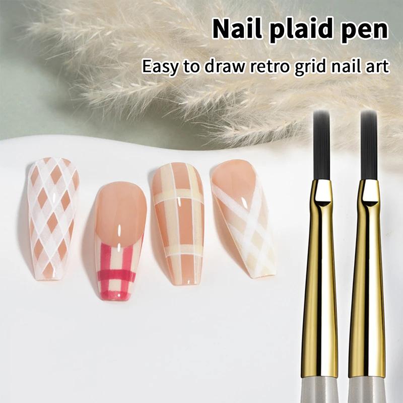 3Pcs Nail Art Brush Checker Nail Drawing Painting Line Brush Nail Art Tool Acrylic Painting Brushes Diy Design Manicure Tools