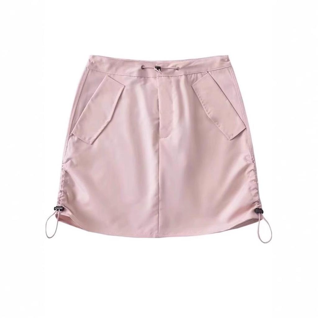 Y2K Spicy Retro Mini Skirt: Women's High-Waist Drawstring Slimming Workwear