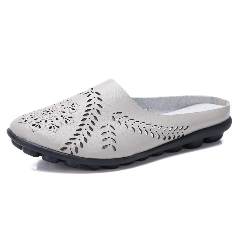 

Women s Hollow Toe Low-Top Flat Slippers - Sizes 35 To 46, Spring & Autumn Collection 35 серый
