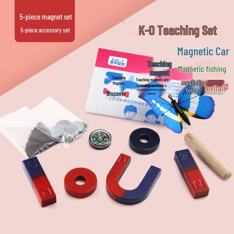 Science Experiment Magnet Set: Horseshoe, Bar, Ring, Levitation Magnetite, Compass, Magnetic Powder
