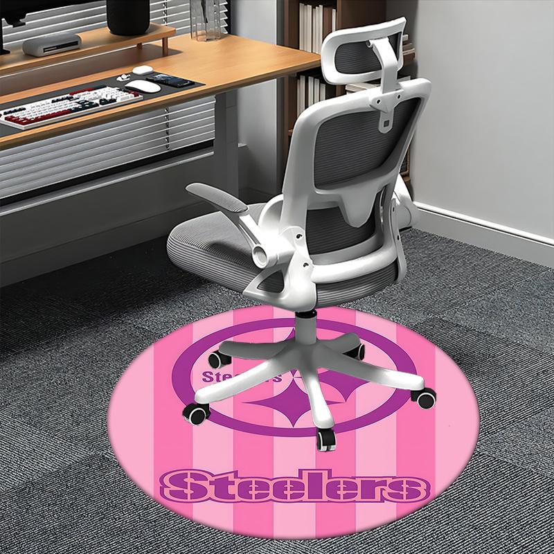 

Pink Steelers Chair Mat Round Carpet for Home Decor, Office, Living Room, Bedroom, Gift Idea0400b 80cm by 80cm