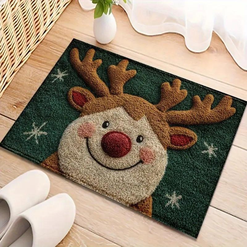 Christmas Door Mat Red Santa Claus Outdoor and Indoor Gingerbread Man Carpet New Year 2026 Merry Christmas Home Decor Foot Mat