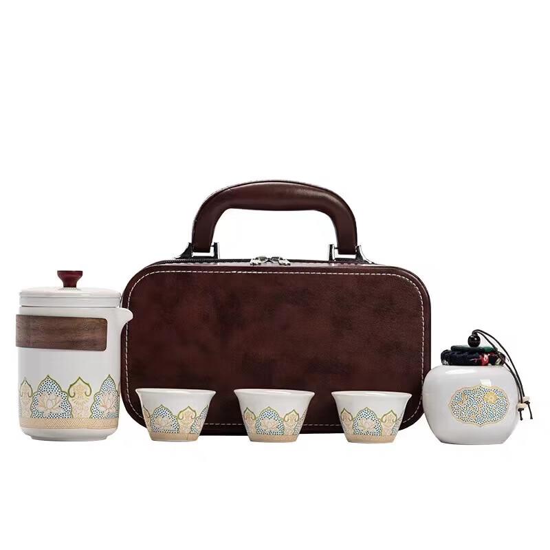 Chating Dunhuang Ceramic Travel Tea Set