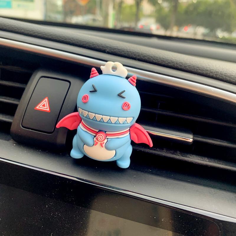 Creative Car Decor Air Vent Ultraman And Little Monster Dinosaur Car Aromatherapy Clip Cartoon Style Blue Dragon