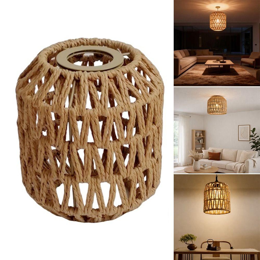 Bohemian Style Pendant Lamp Shade 13*15cm Light Cover Vintage Weave Lampshade