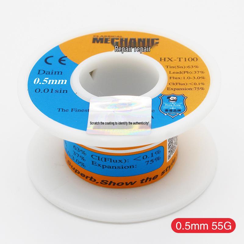 Repairman Rosin Core Solder Wire, 0.8mm, High-Brightness, Lead-Free, 0.5/0.6mm Options Available