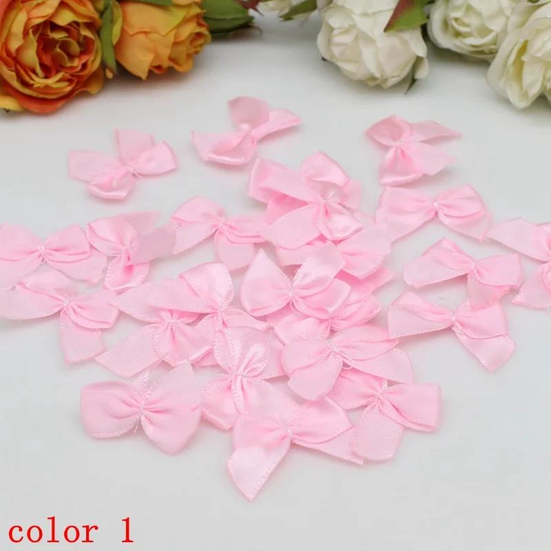 50-100Pcs/Pack 2*2.5cm Small Dacron Ribbon Bow Flower Craft Decoration Handwork DIY Party Decoration Colored Ribbon Bows