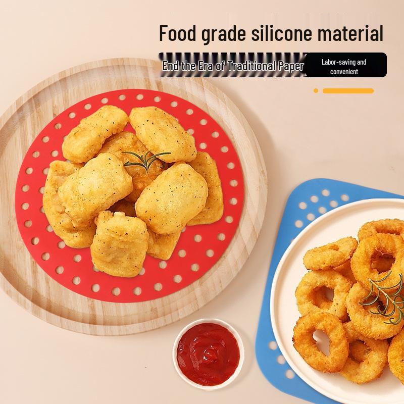 Silicone Air Fryer Baking Pan - Heat Resistant & Reusable