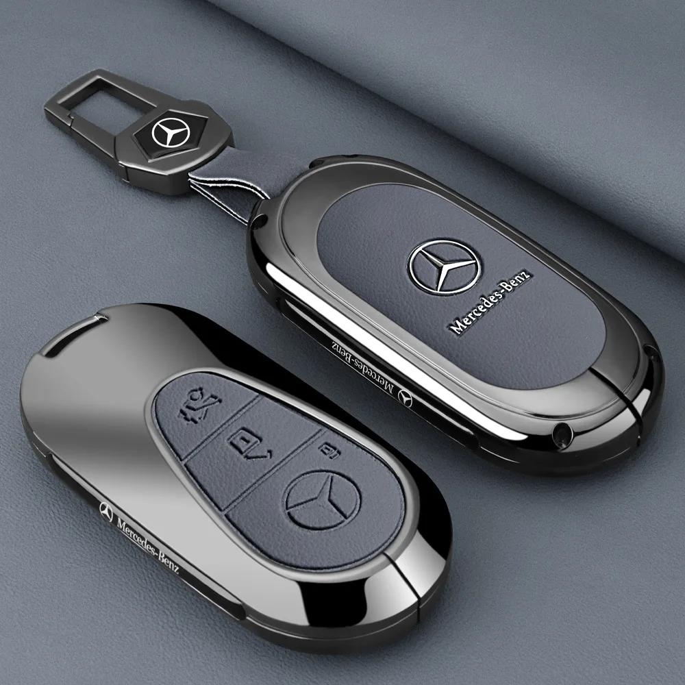 Zinc Alloy Leather Car Remote Key Case Cover Protector For Mercedes Benz 2022 C S Class W206 W223 S350 C260 C300 S400 S450 S500