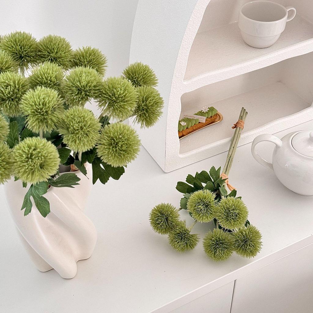 Pampeliška Pompon Česnek Okrasný Umělé Květiny - 6 Kusů pro Domácí Dekoraci a Svatební Kytice