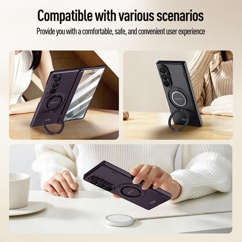 Magnetic Rebound Handheld Rotating Stand Phone Case for Samsung Z Fold 8 Ultra Galaxy Z Fold8 Glass Screen Hinge Protect Cover