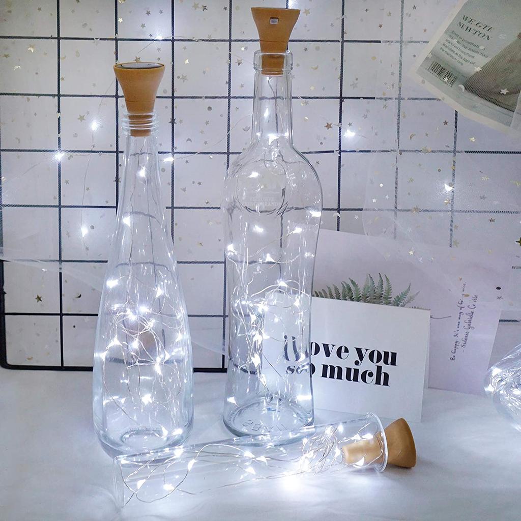 Solar Wine Bottle Led String Fairy Light Lamp Garland Wedding Holiday Christmas Cork 1m 1.5m 2m Wire Lights Party Decoration