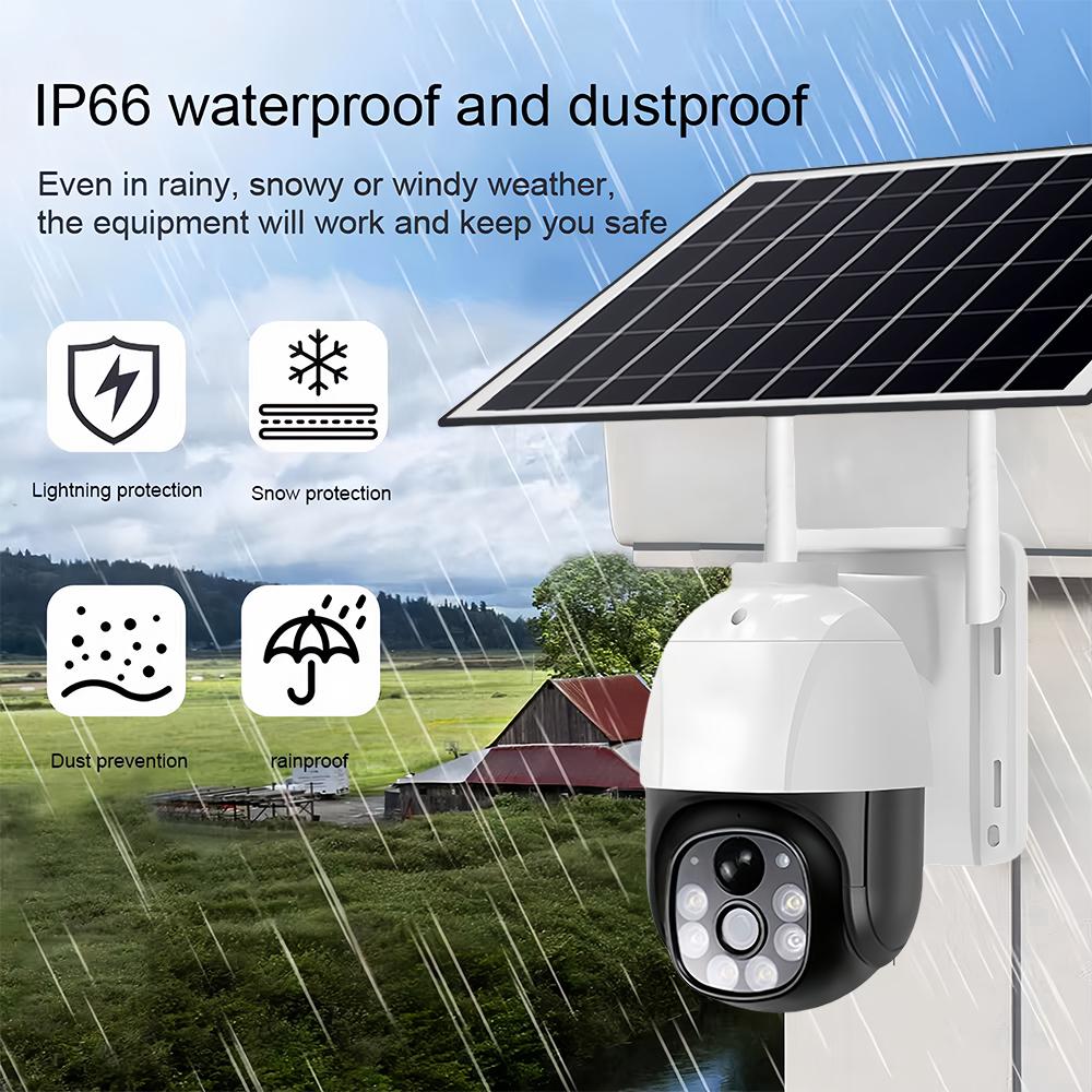 Kamera CCTV 5MP Solarna Karta SIM 4G Automatyczne Śledzenie PIR Niskie Zużycie Energii Wbudowana Bateria HD Noktowizja