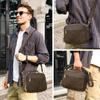 CONTACT'S Men Sling Shoulder Bags Genuine Leather Crossbody Bags Vintage Messenger Bags Men's Bags Handbags