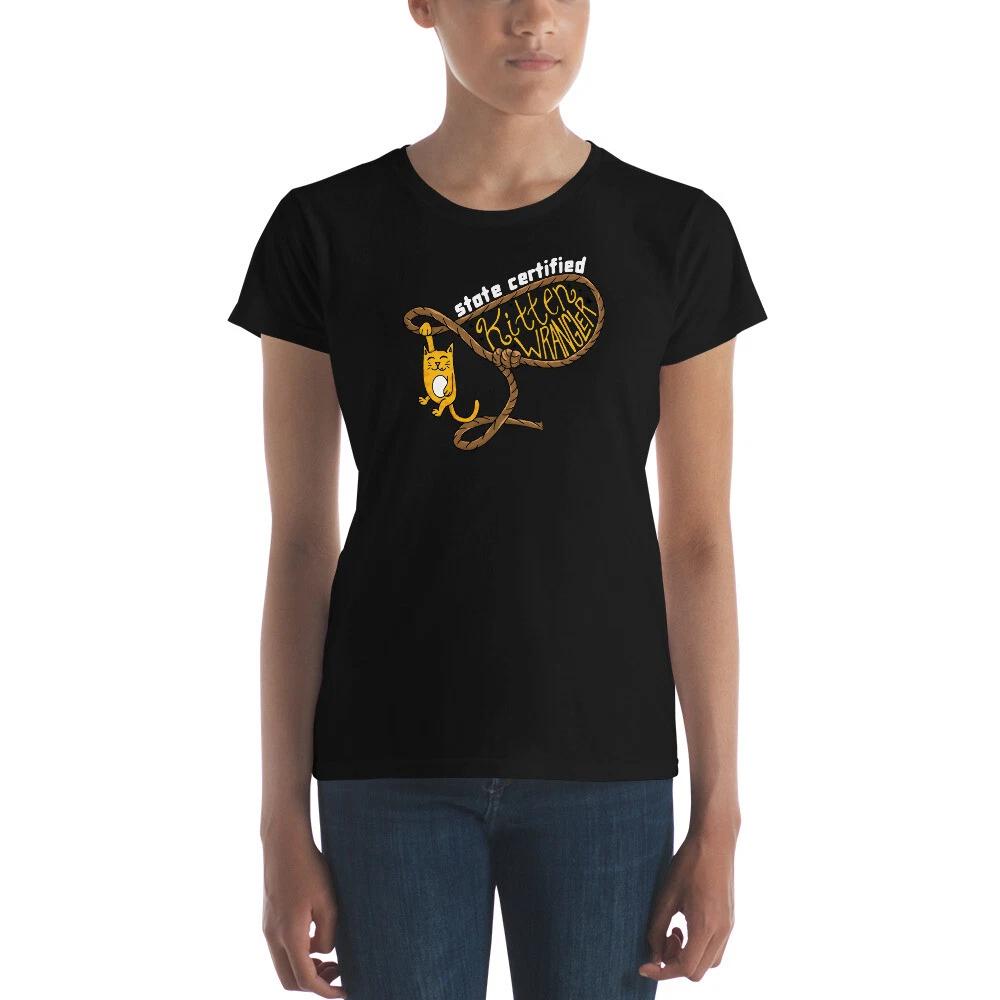 Teacher aka State Certified Kitten Wrangler Women s T-Shirt Joke Humor Gift Para L
