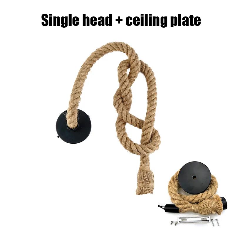 

Светодиодные подвесные светильники Ретро пеньковая веревка Подвесные лампы Индустриальный винтаж Лофт Гостиная Обеденные столы Домашнее украшение Подвесной светильник 1 m