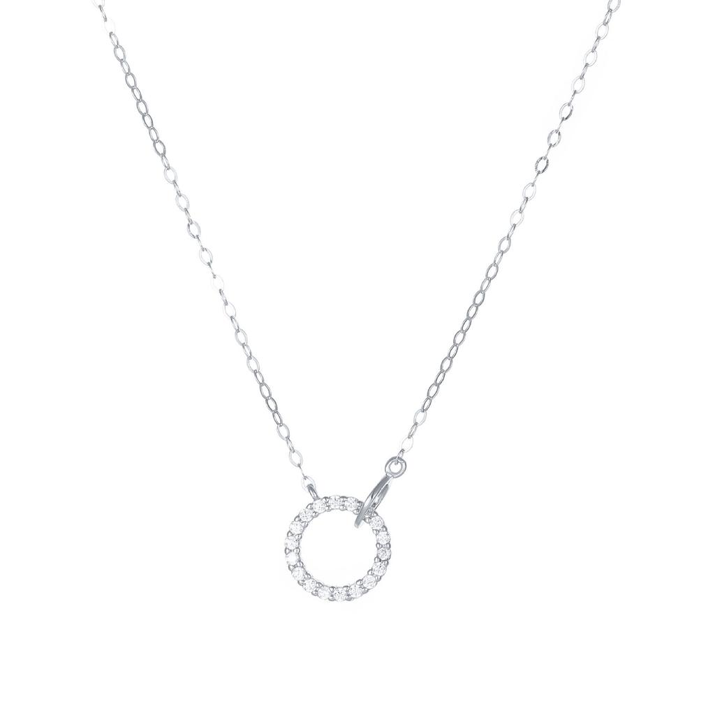 18K Gold-Plated Sterling Silver Interlocking Ring Necklace, Simple & Versatile Design, Elegant Clavicle Chain.