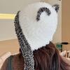 Thicken Windproof Beanie Plush Cute Bear Ear Shape Trapper Hat for Adult Teens
