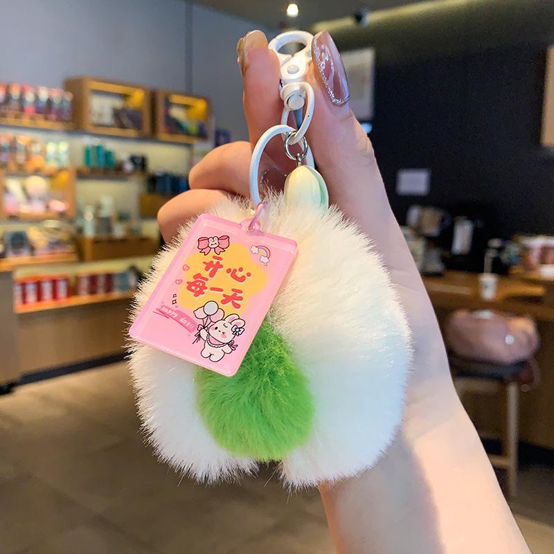 Plush Peach & Persimmon Pendant Keychain - Good Luck Bag Charm
