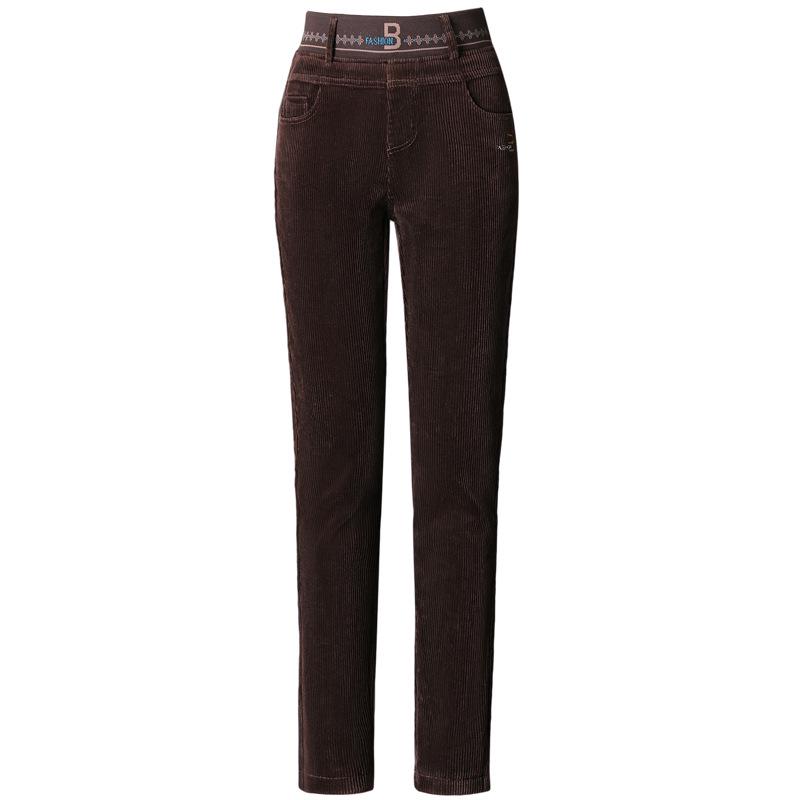 Warm Women's Corduroy Straight-Leg Pants - Winter 2023: Plus Velvet, Thickened, Ideal for Middle-Aged and Elderly Mothers