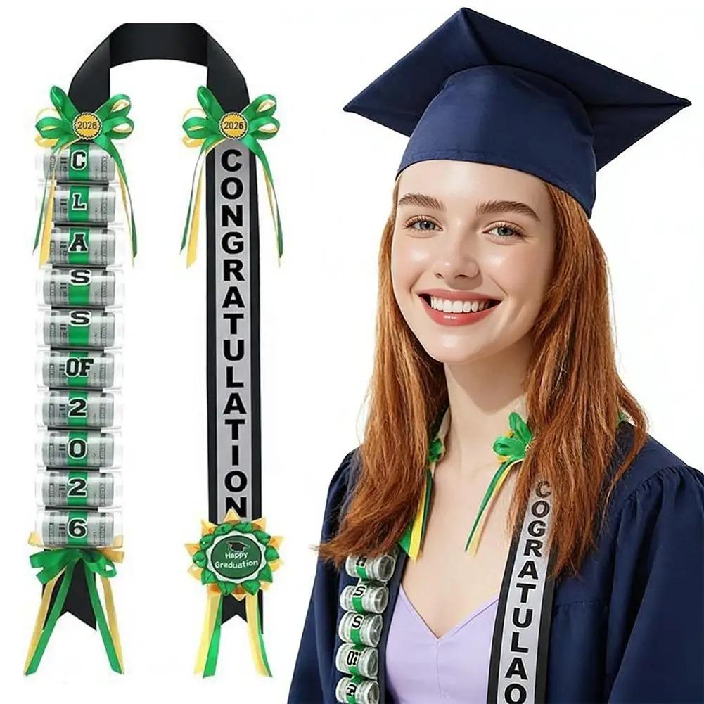 2026 Graduation Money Lei, Class of 2026 Graduation Ribbon Leis Grad Cash Gifts Party Supplies and Photo Props for High School College