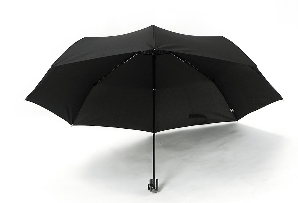 Komiya Shoten Men's Windproof Folding Umbrella, Large, Durable Fiberglass, Windproof, Super Water-Repellent, Teflon, Easy Open/Close, 65cm, Black