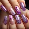 24 Pezzi Unghie Finte French Press Semplici Punte Unghie Design Striscia Amore Unghie Finte Quadrato Corte Donna Acrilico Copertura Completa Nail Art Unghia Finta