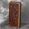 Men's Wallet, Leather Zipper, Handbag, Retro Embossed Top Layer Cowhide