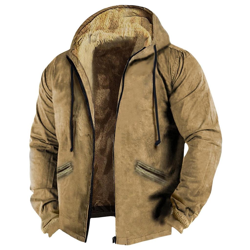 Veste de couleur unie pour hommes Veste à capuche zippée tendance printemps et décontractée pour hommes