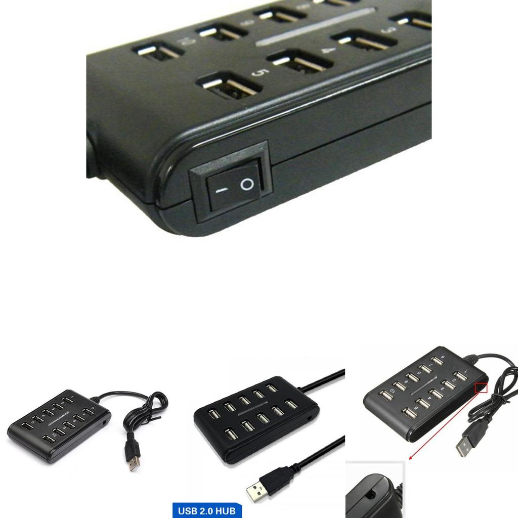 Exceptional 10 Port High Speed Extension Cable Usb 2.0 Double Row Hub Adapter For Laptop Pc
