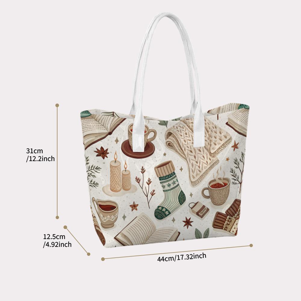 Autumn Winter Cozy Pattern Tote Bag Large Casual Daily Handbag